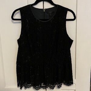 J. Crew Black Lace Sleeveless Blouse